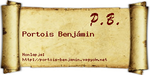 Portois Benjámin névjegykártya